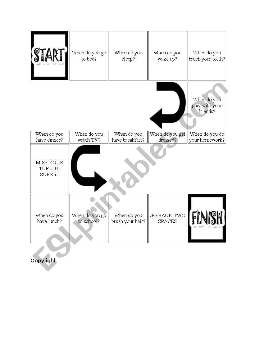 daily routine activities worksheet