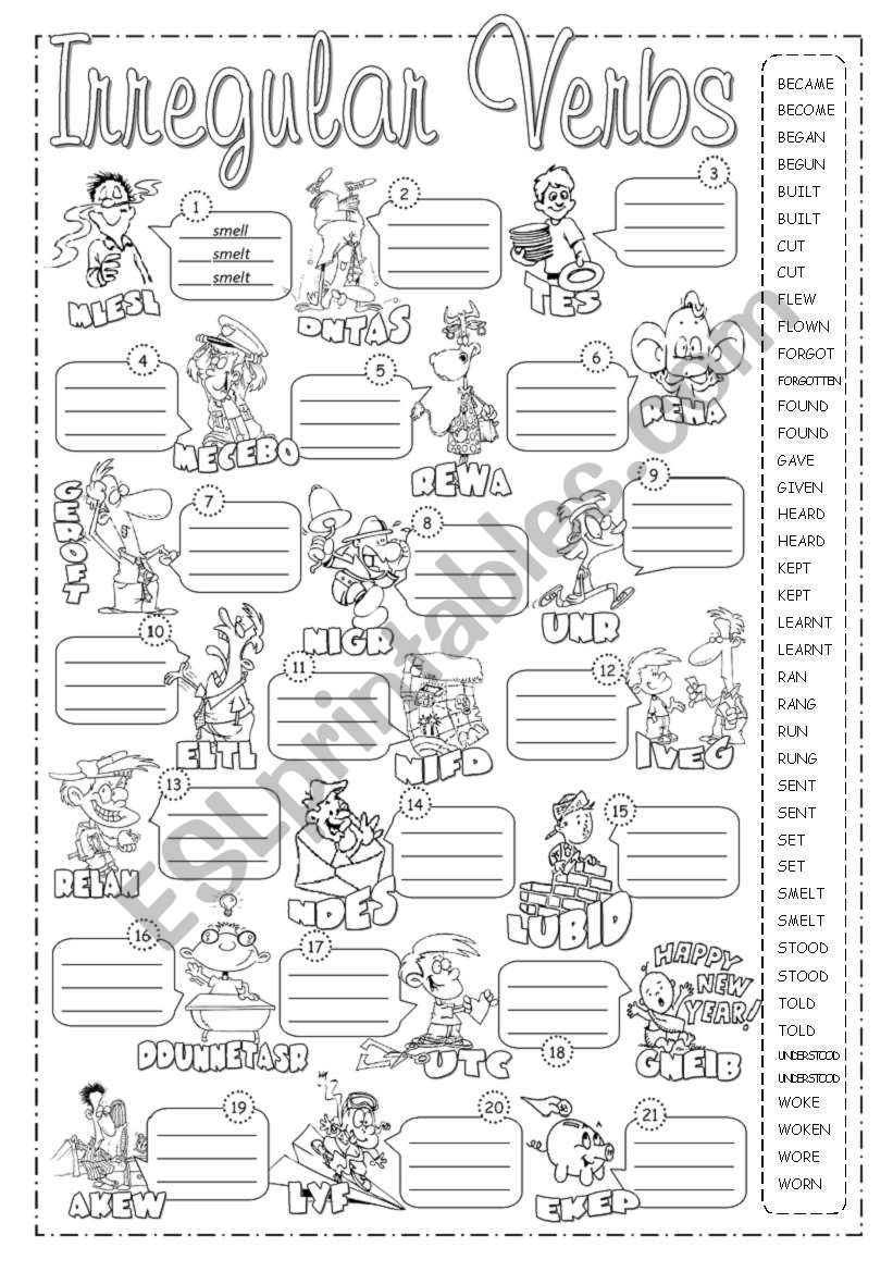 Irregular Verbs Pictionary 2 worksheet