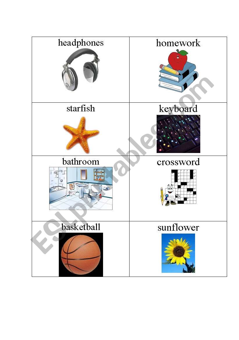 Compound Noun flashcards with pictures 2