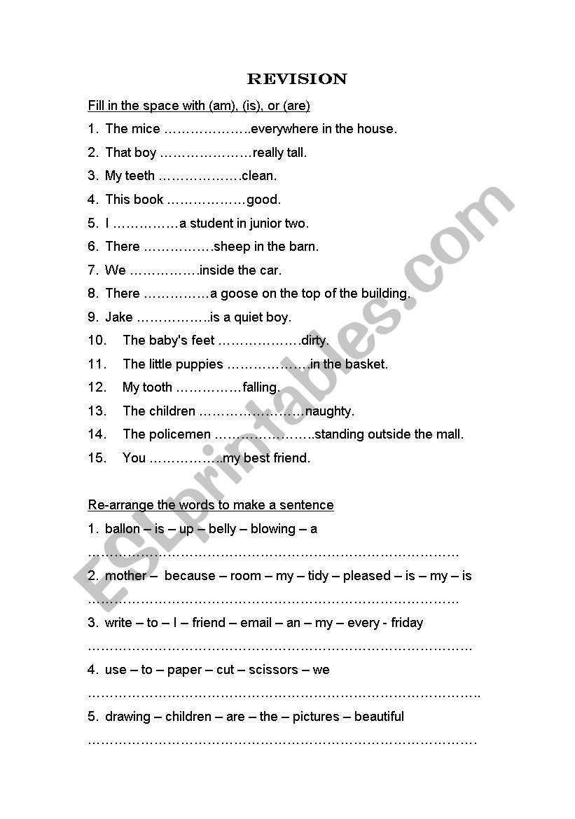 revision worksheet