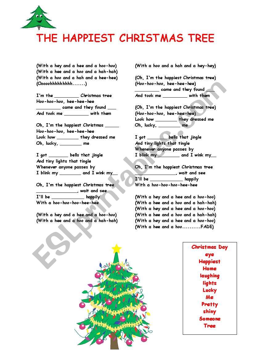 The happiest Christmas Tree worksheet