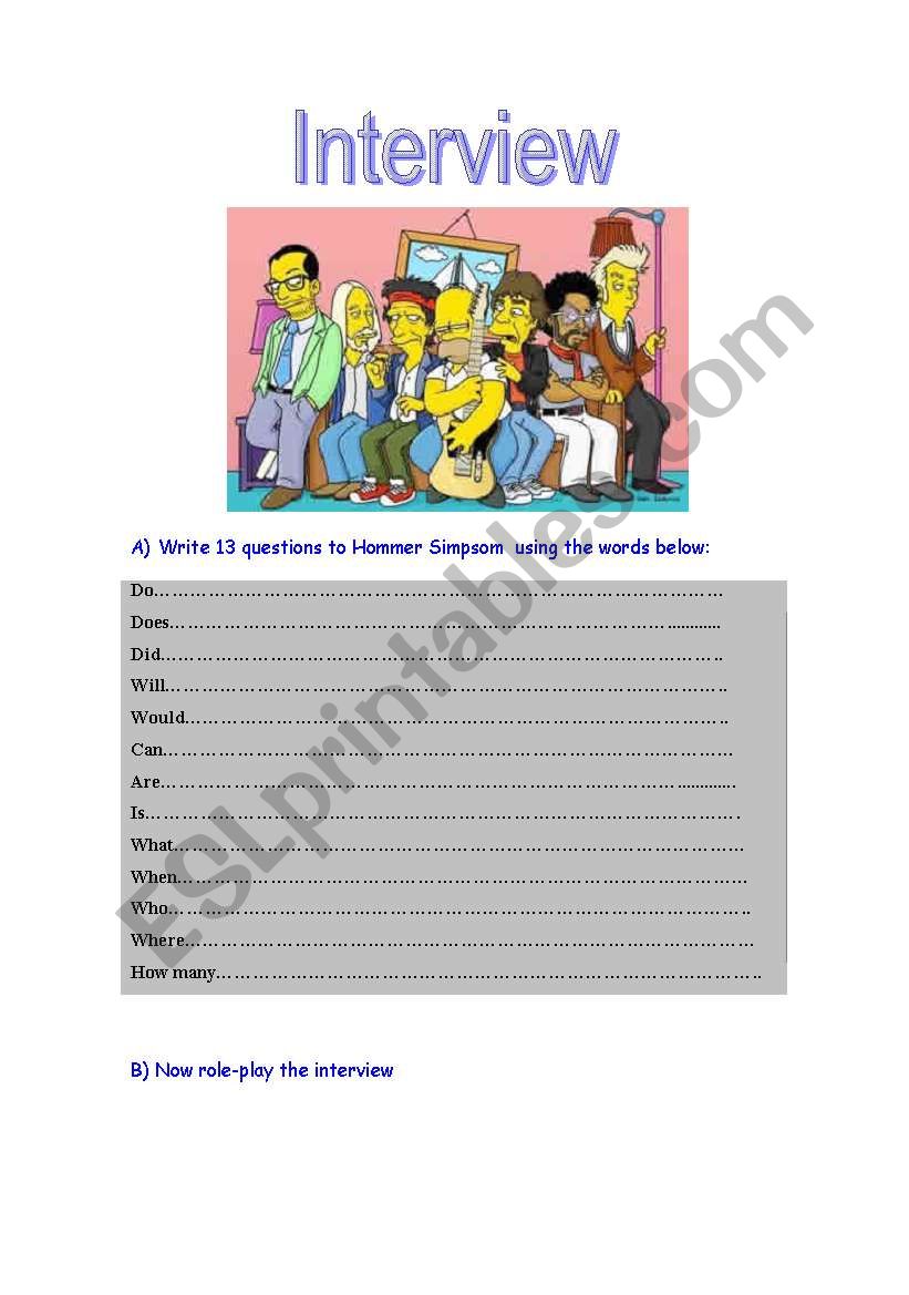 Interview worksheet