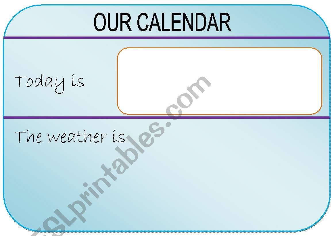 DAILY CALENDAR worksheet