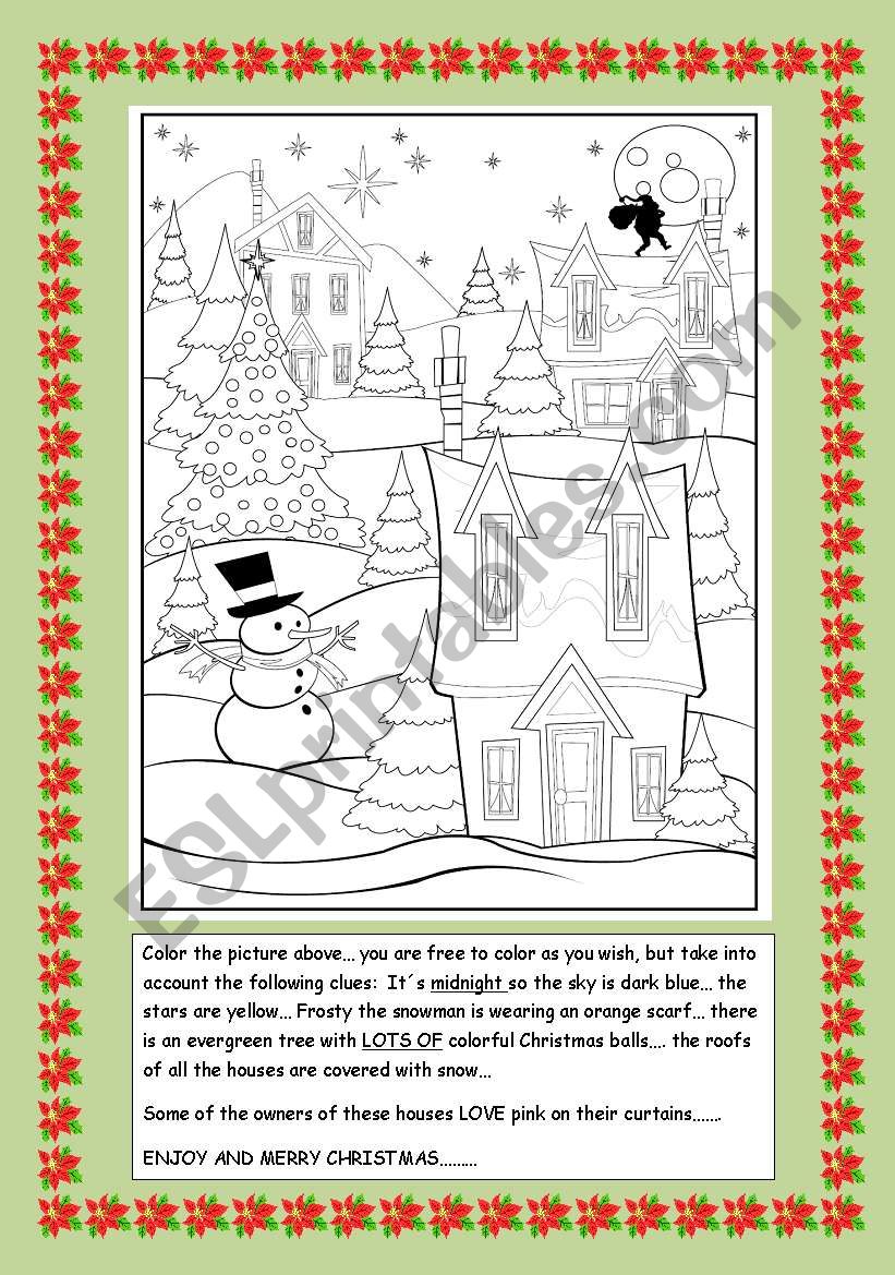 Christmas village worksheet