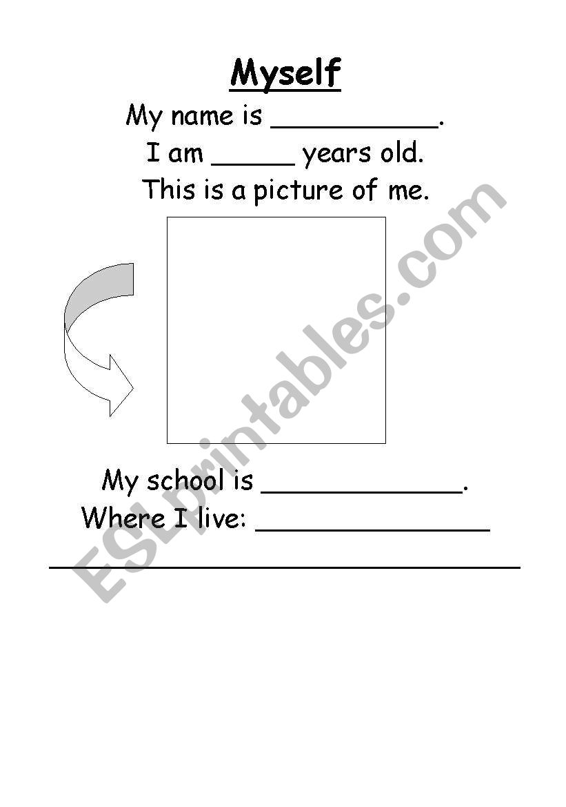 Myself worksheet