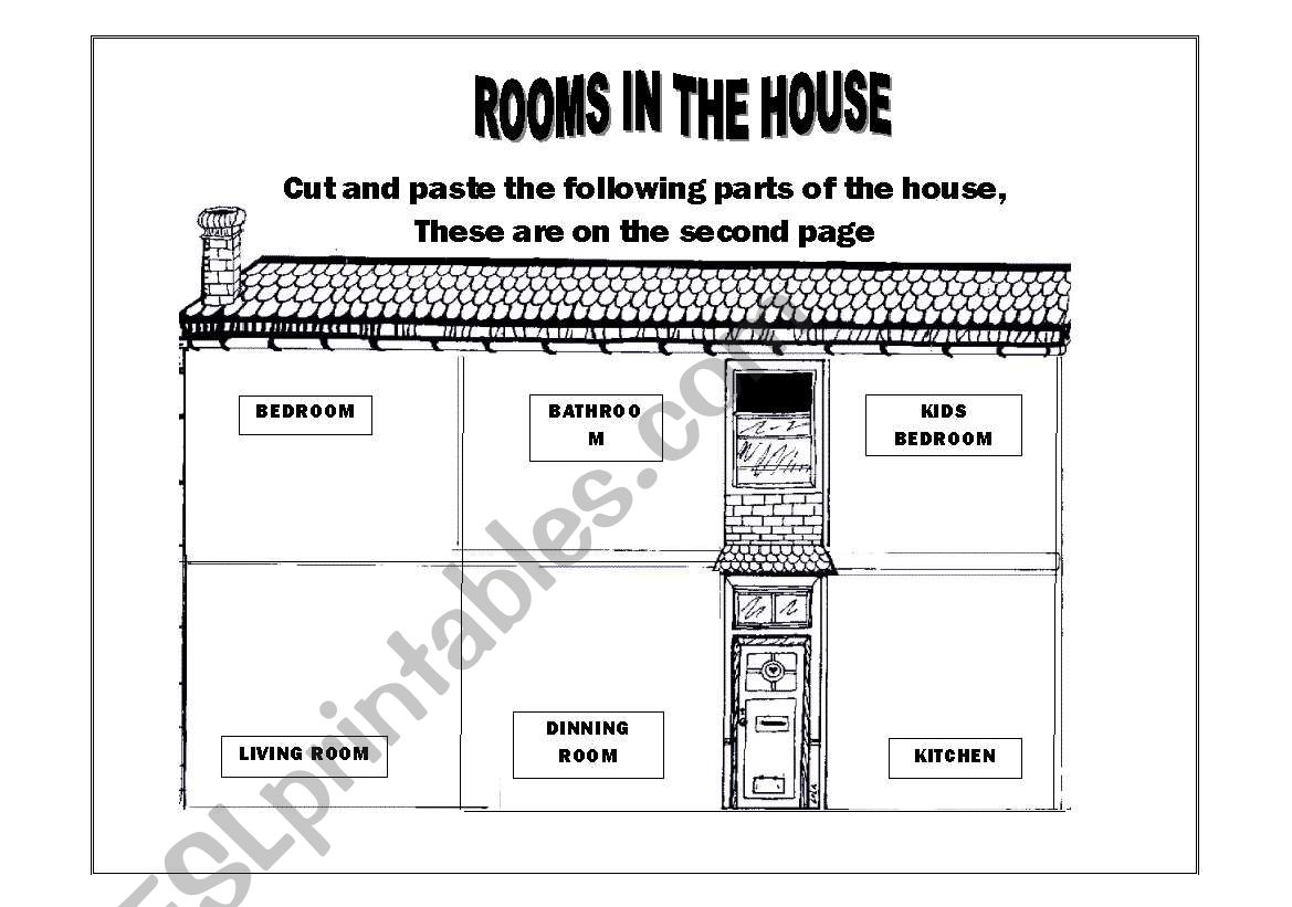 Rooms in the house worksheet