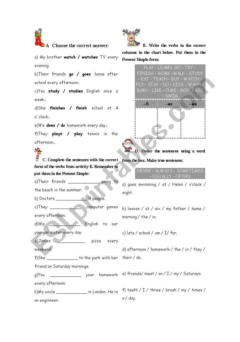 present simple worksheet