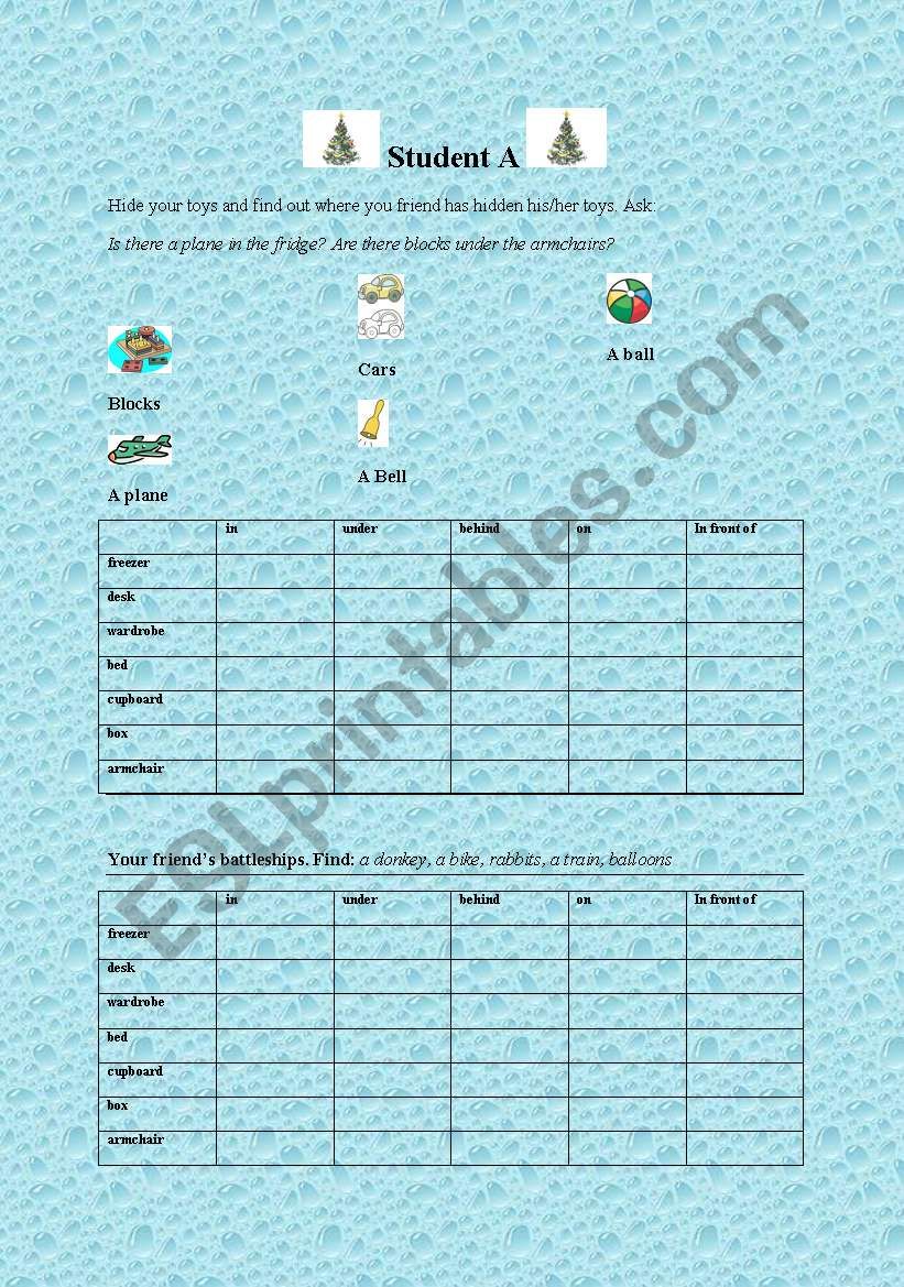 Christmas Battleships worksheet