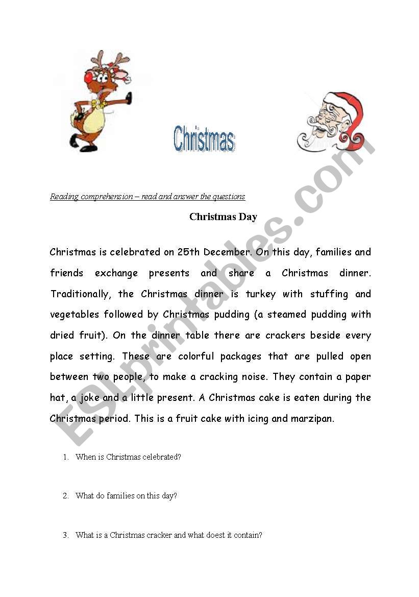 Christmas_reading worksheet