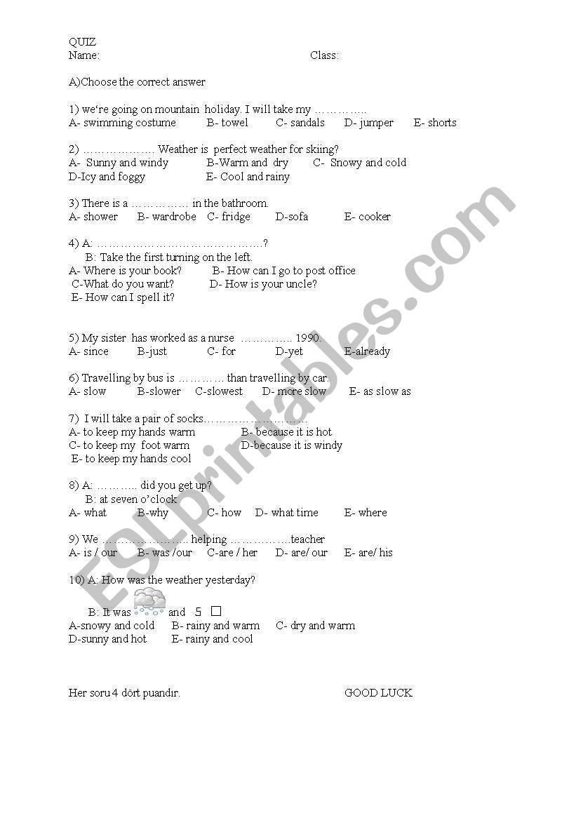 Mixed Grammar worksheet