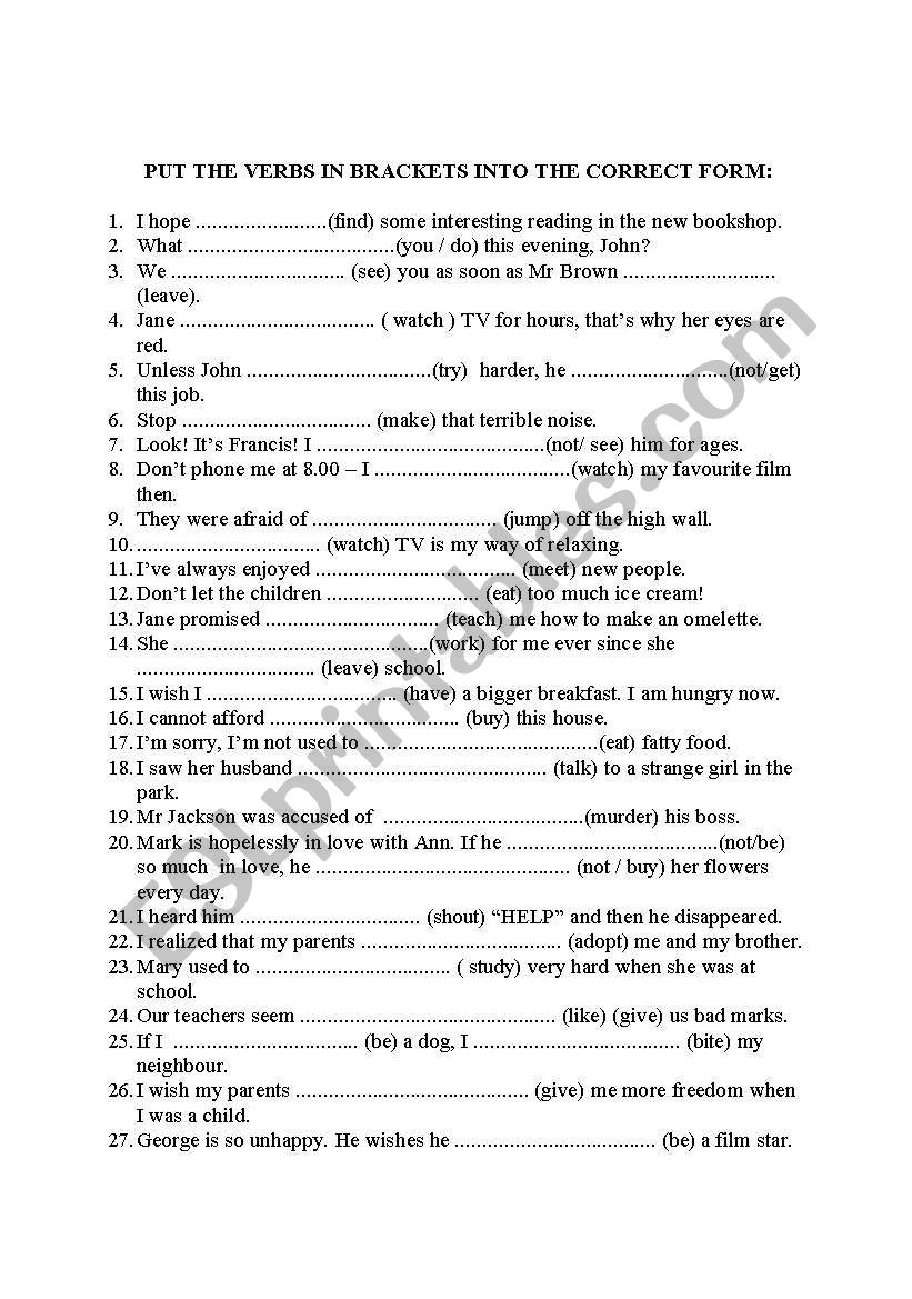 grammar practice worksheet