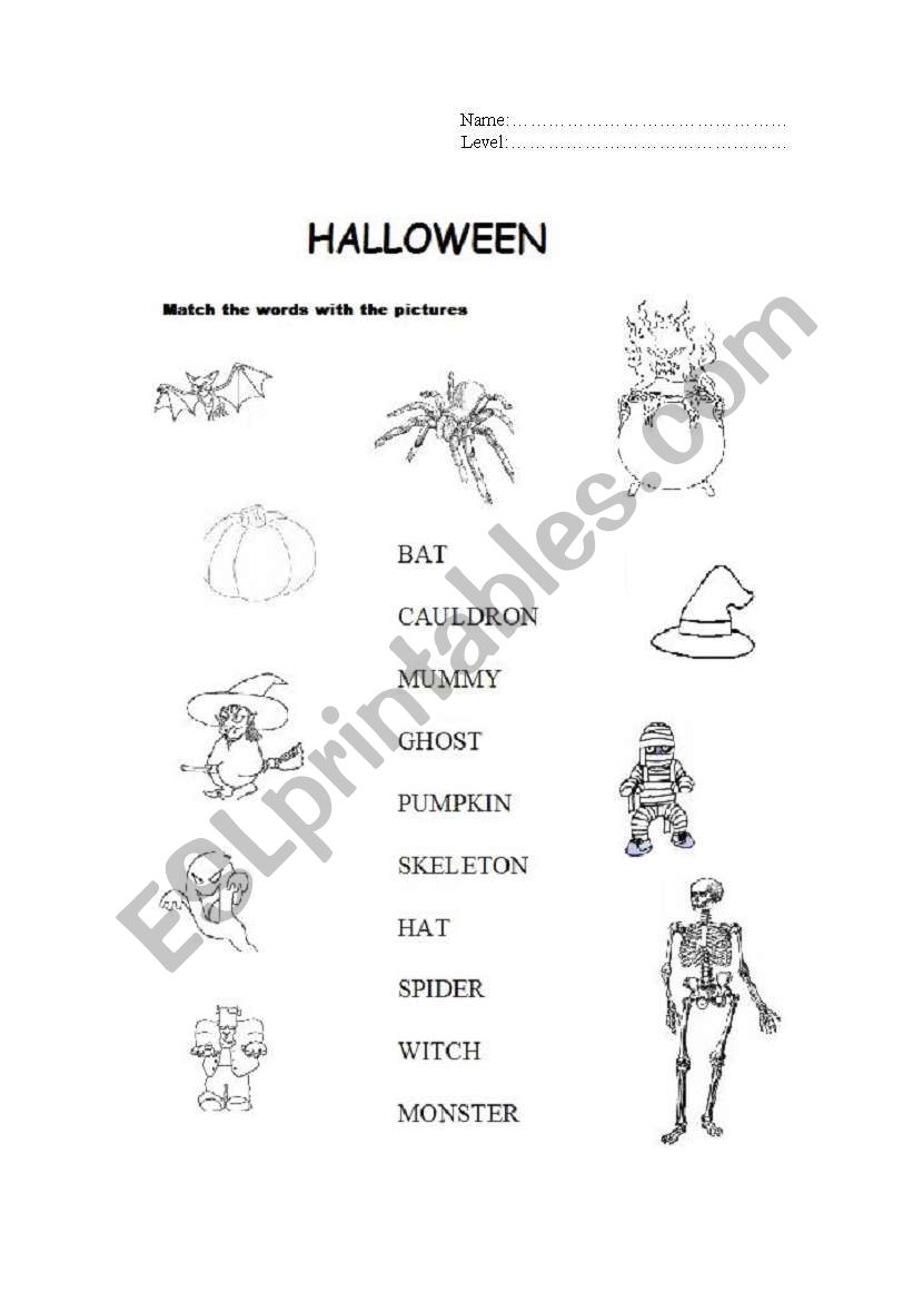 halloween  worksheet