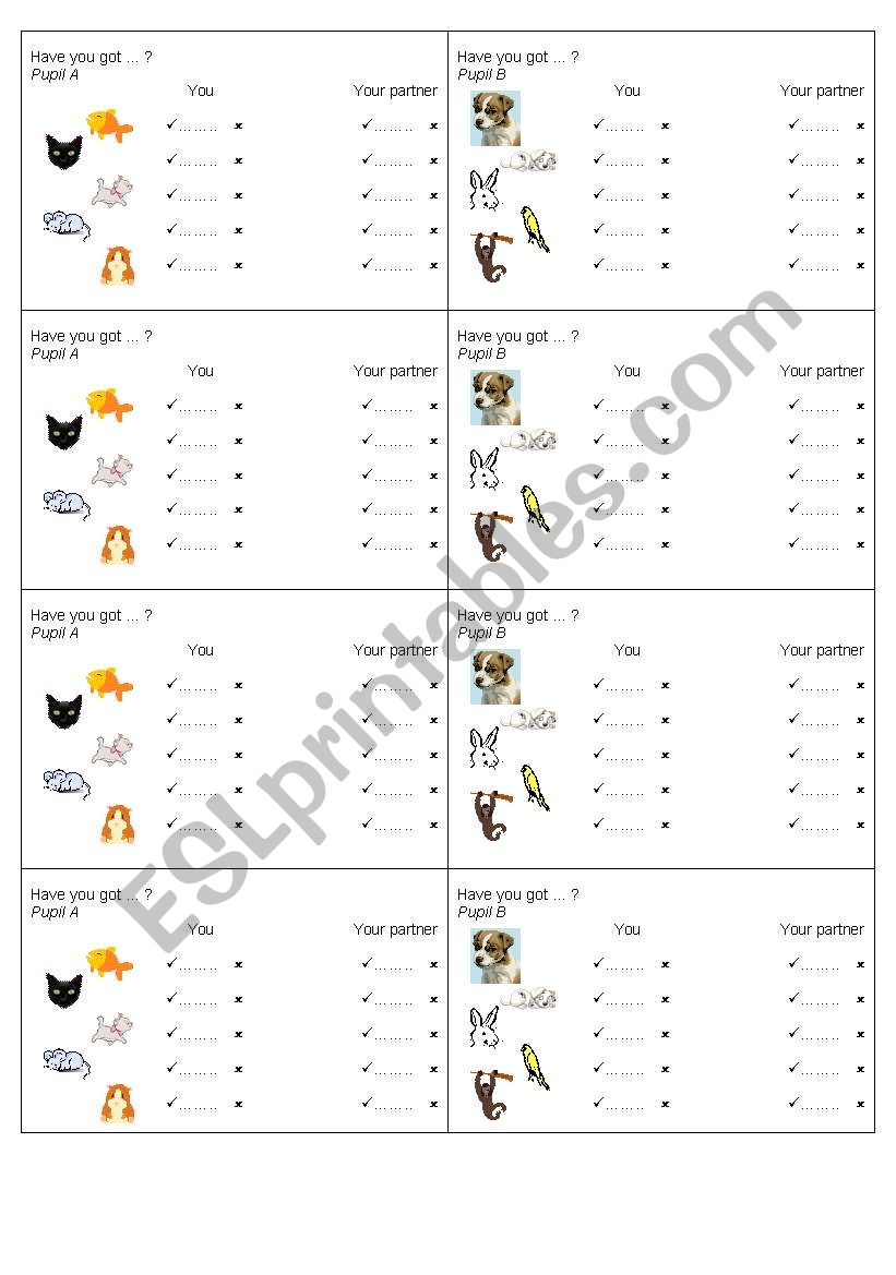 Have you got a pet? worksheet