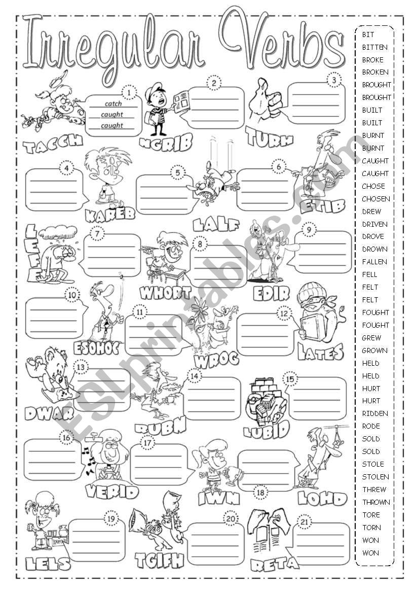 Irregular Verbs Pictionary 3 worksheet