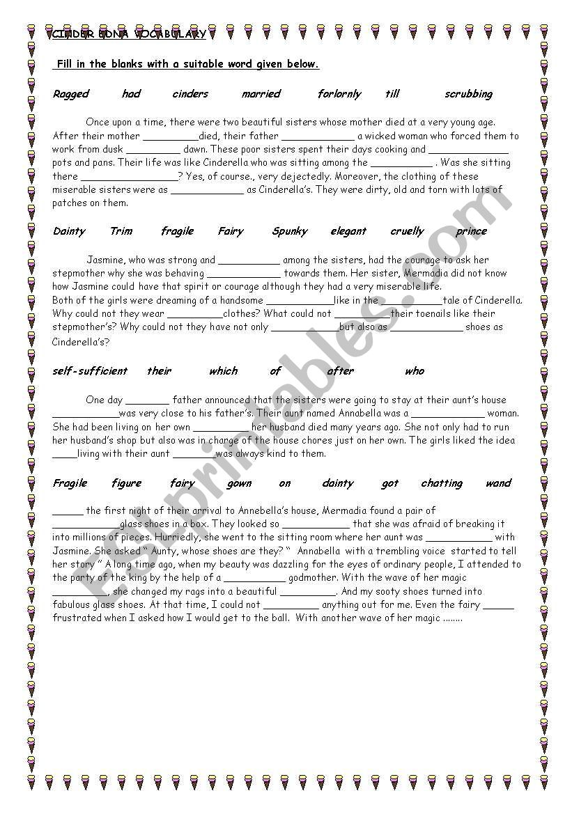 Cinder Edna worksheet