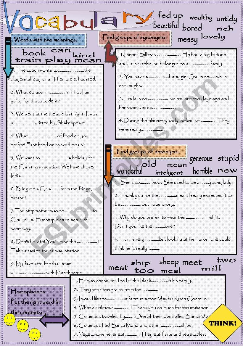 Vocabulary practice  worksheet