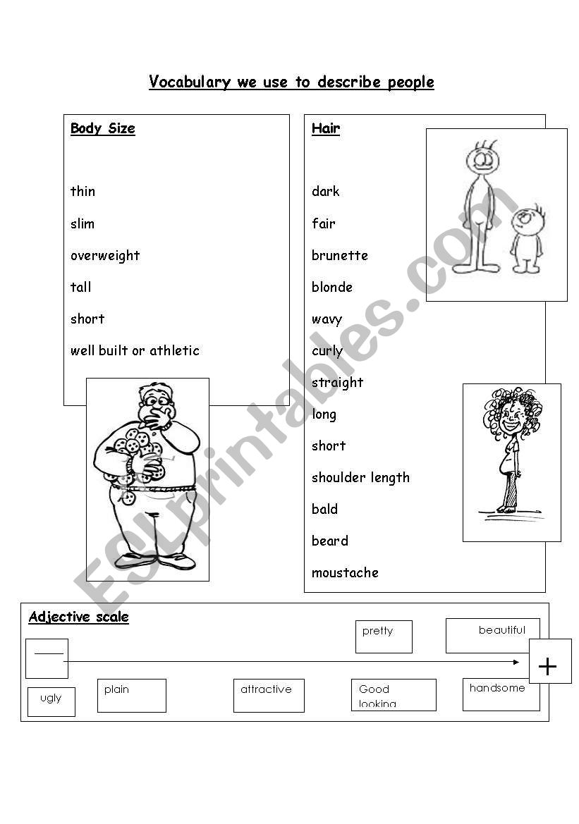 Describing people worksheet