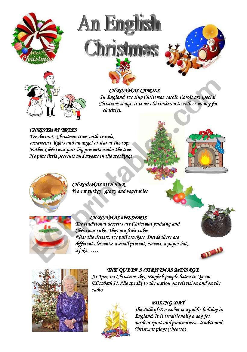 An English Christmas worksheet