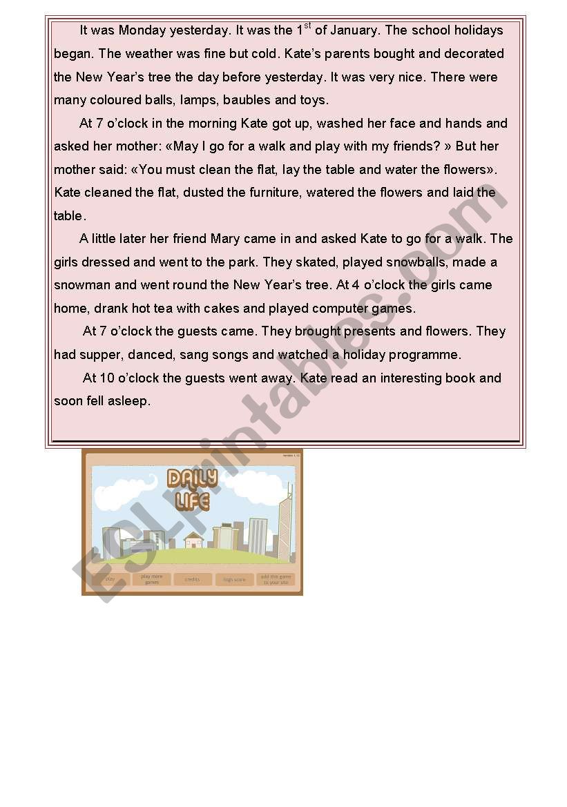 Listenings worksheet