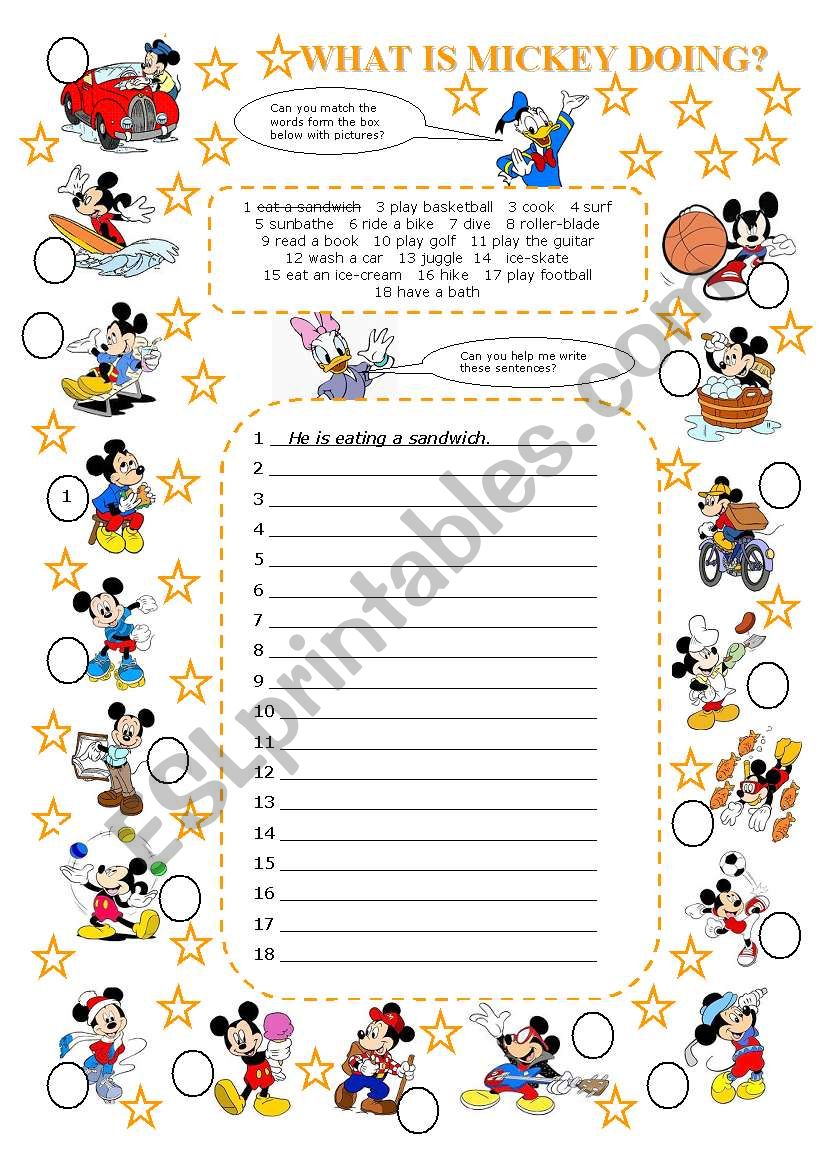 what is mickey doing worksheet