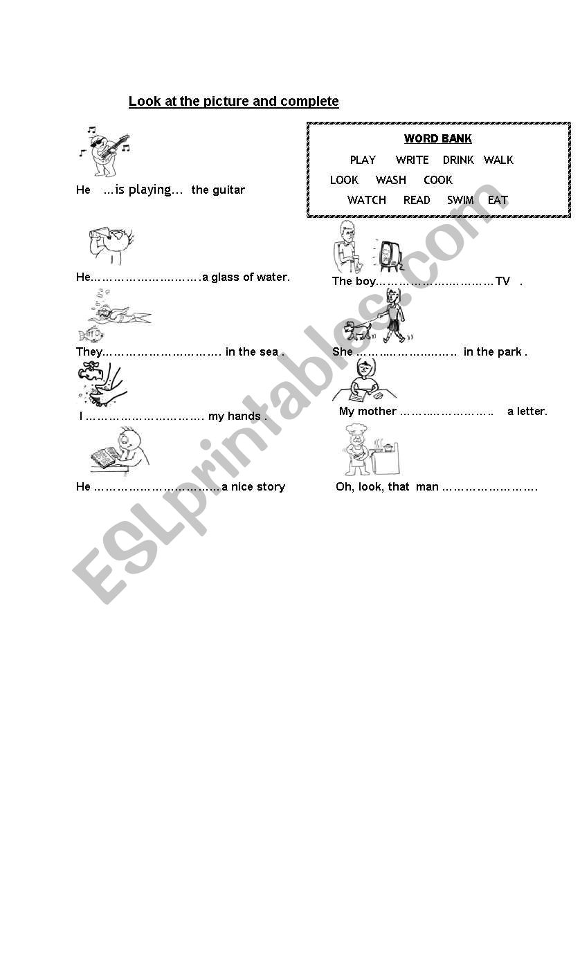 What are they doing? worksheet