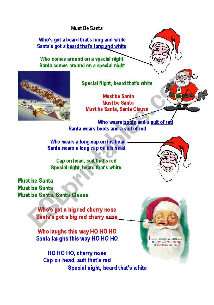 Christmas song (Must be Santa) by Raffi