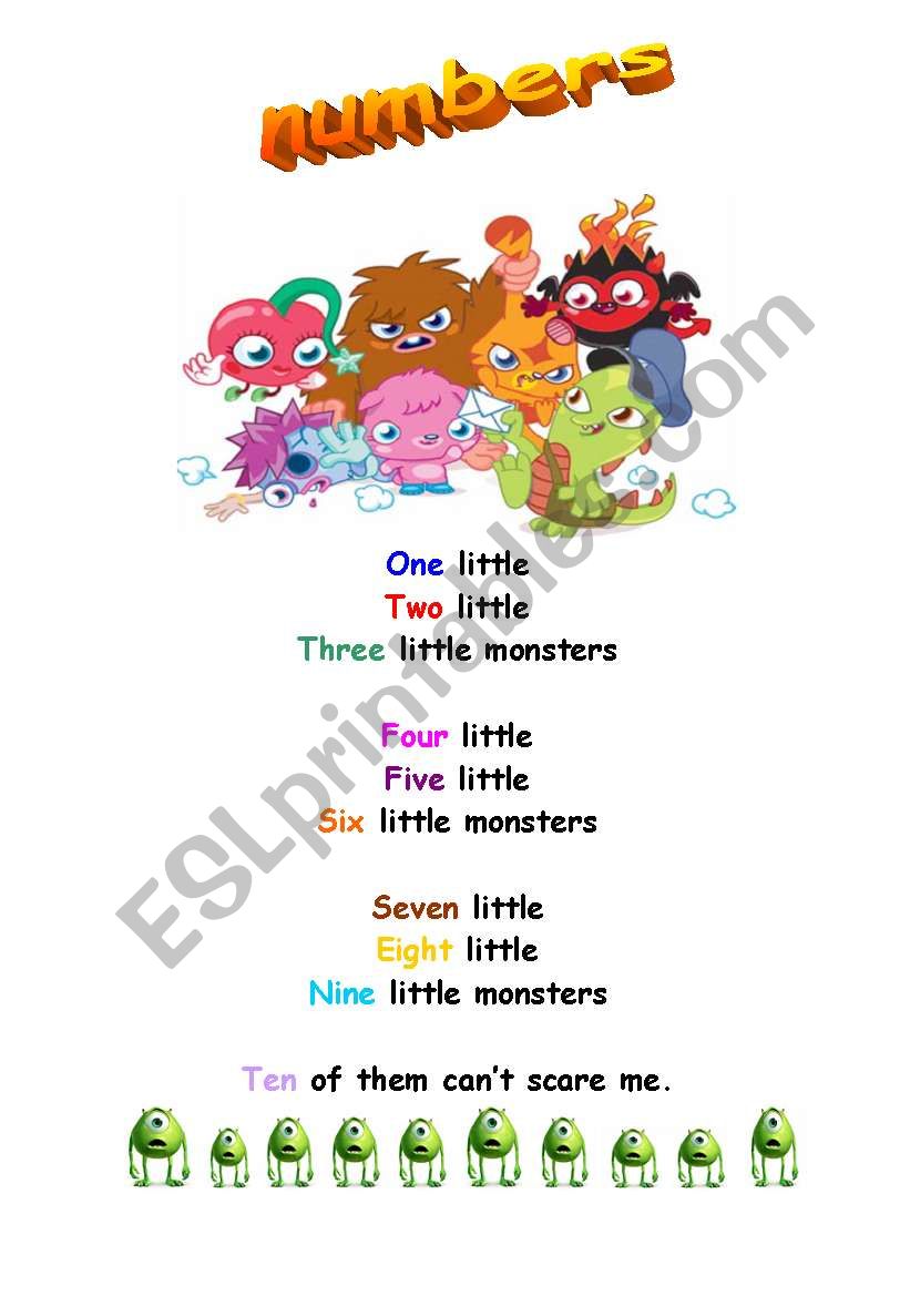Teaching numbers to kids through an enjoyable song