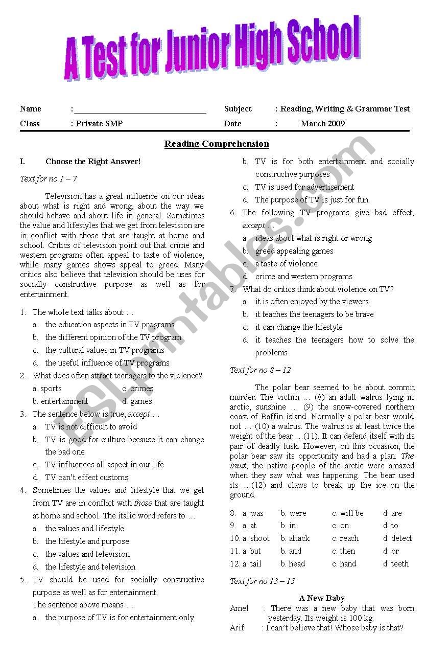 General worksheet