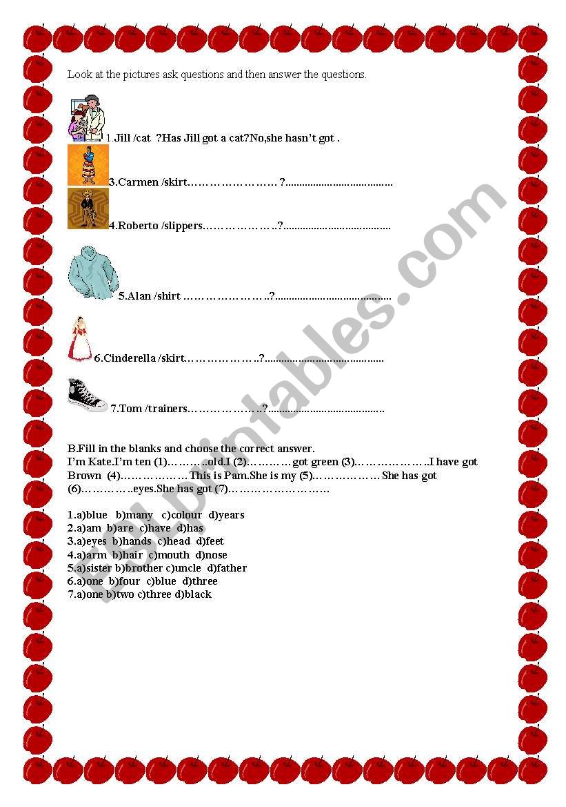 Have got-Has got - worksheet