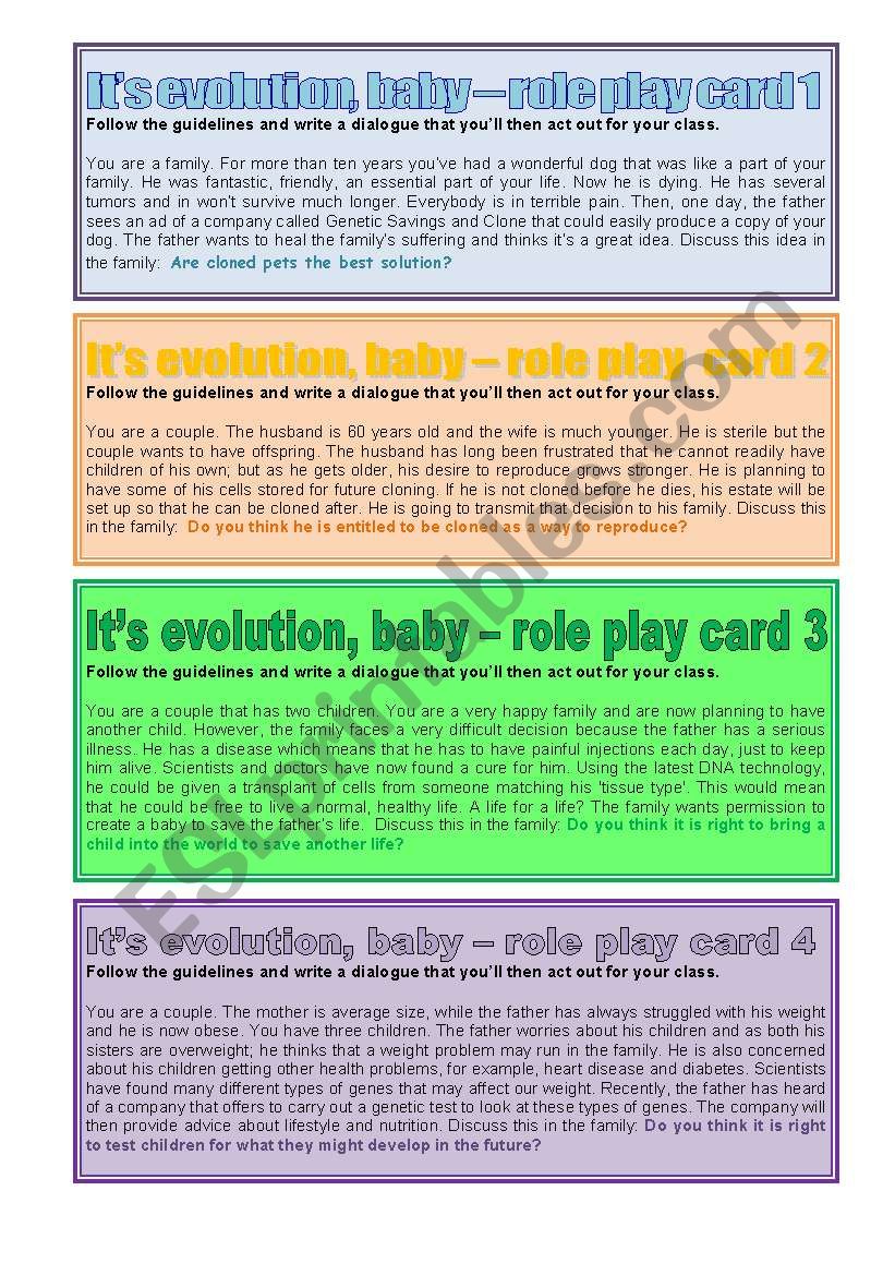 Its evolution, baby worksheet