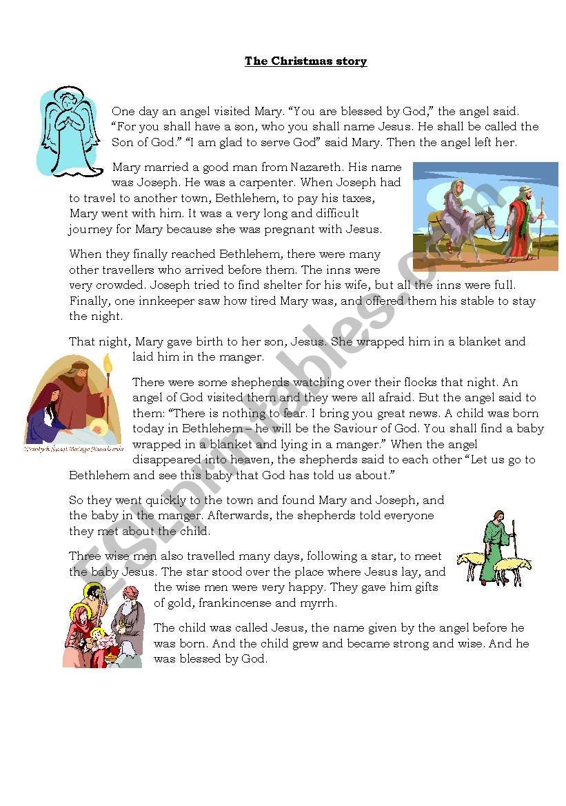 The Christmas Story worksheet