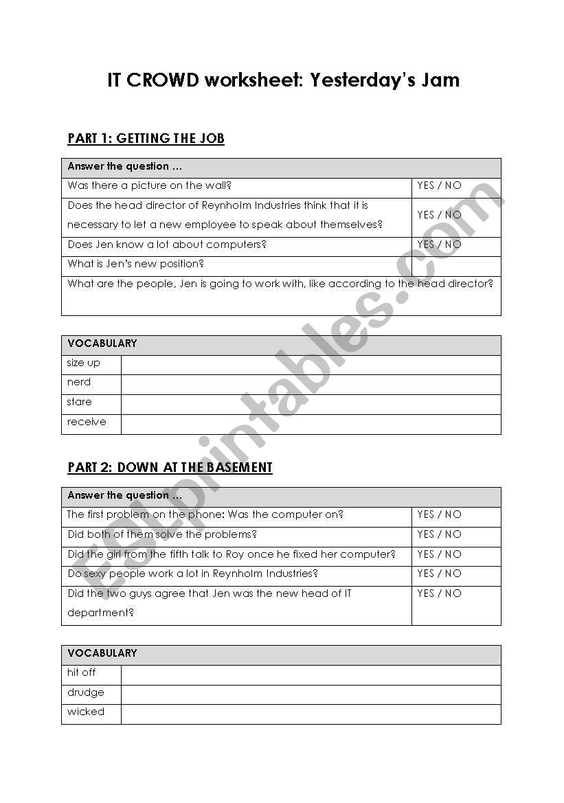 IT CROWD 1x01 - YesterdayÂ´s Jam