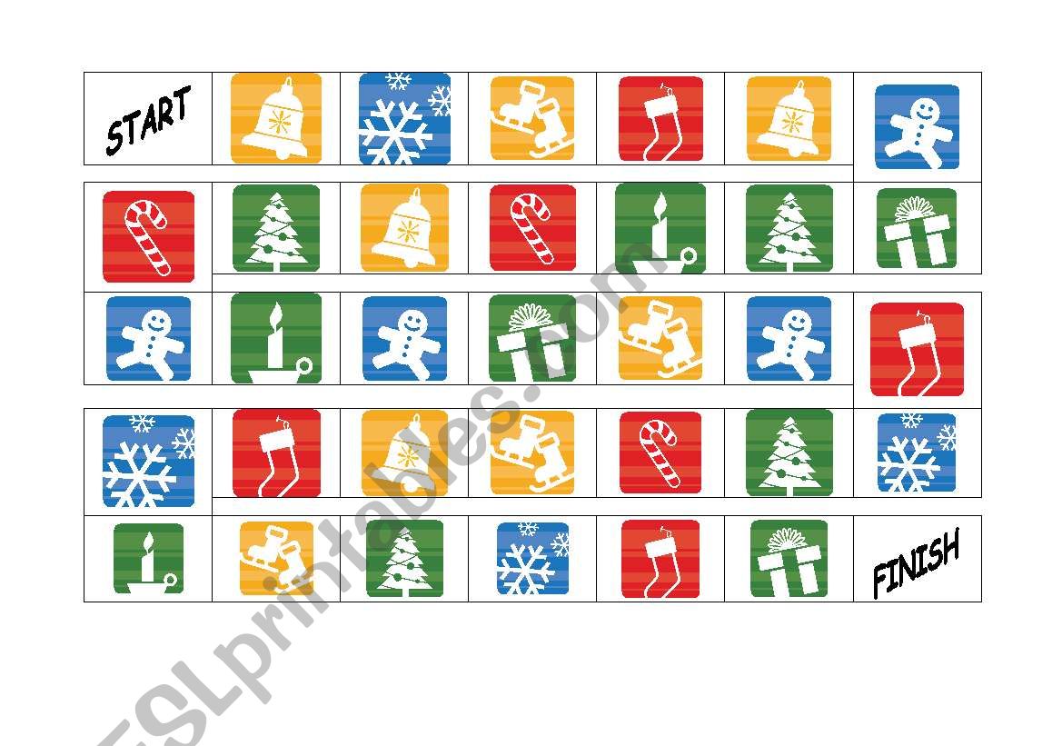 Christmas board game worksheet