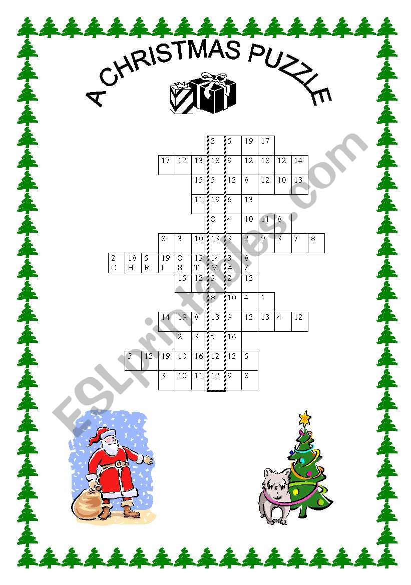 A Christmas puzzle worksheet