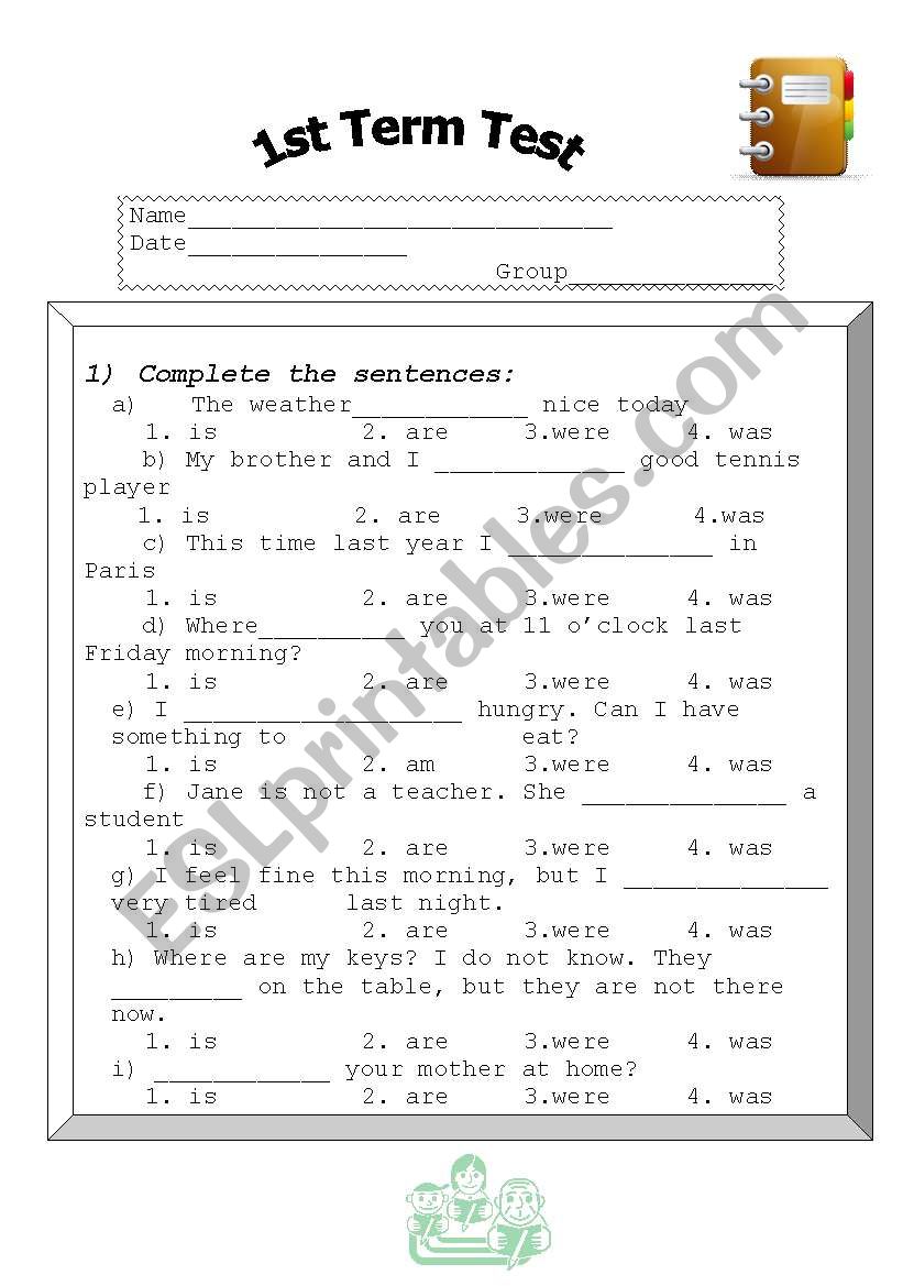 1st Term Exam worksheet