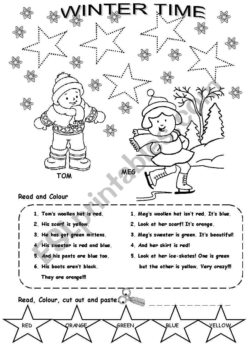 COLOUR THE CLOTHES worksheet