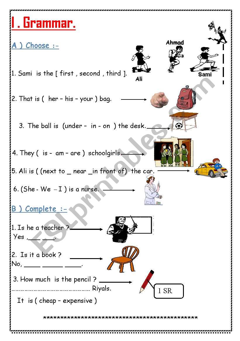 Grammar Points worksheet