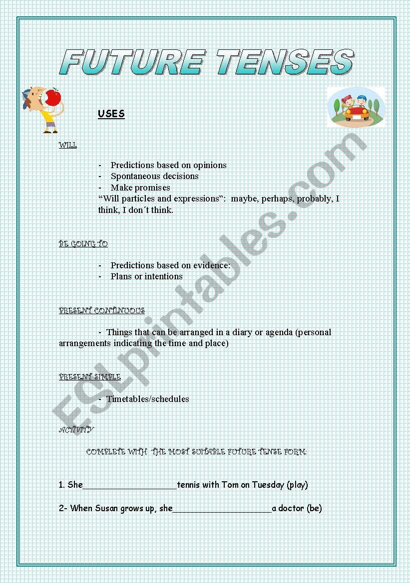 future tenses worksheet