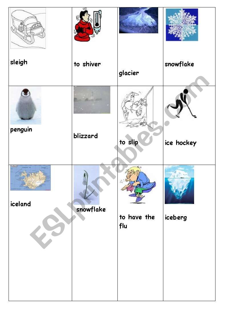 Winter Words worksheet