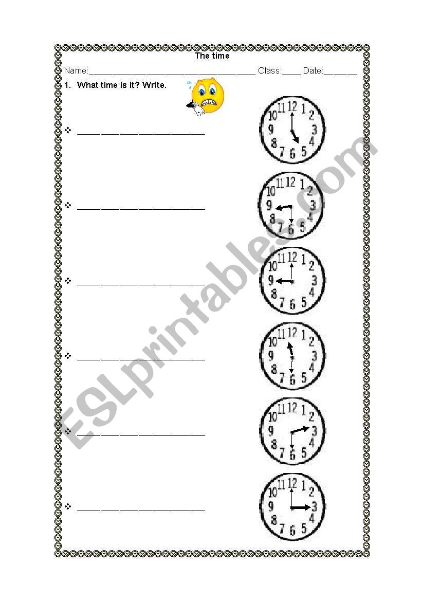 What time is it? worksheet