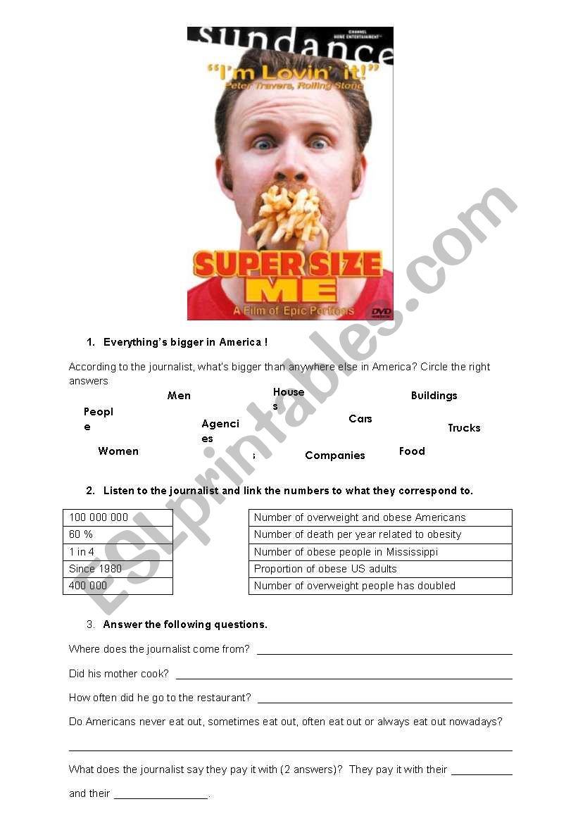 Super Size Me Answers