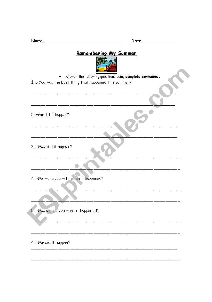 Descriptive Writing Prompt worksheet