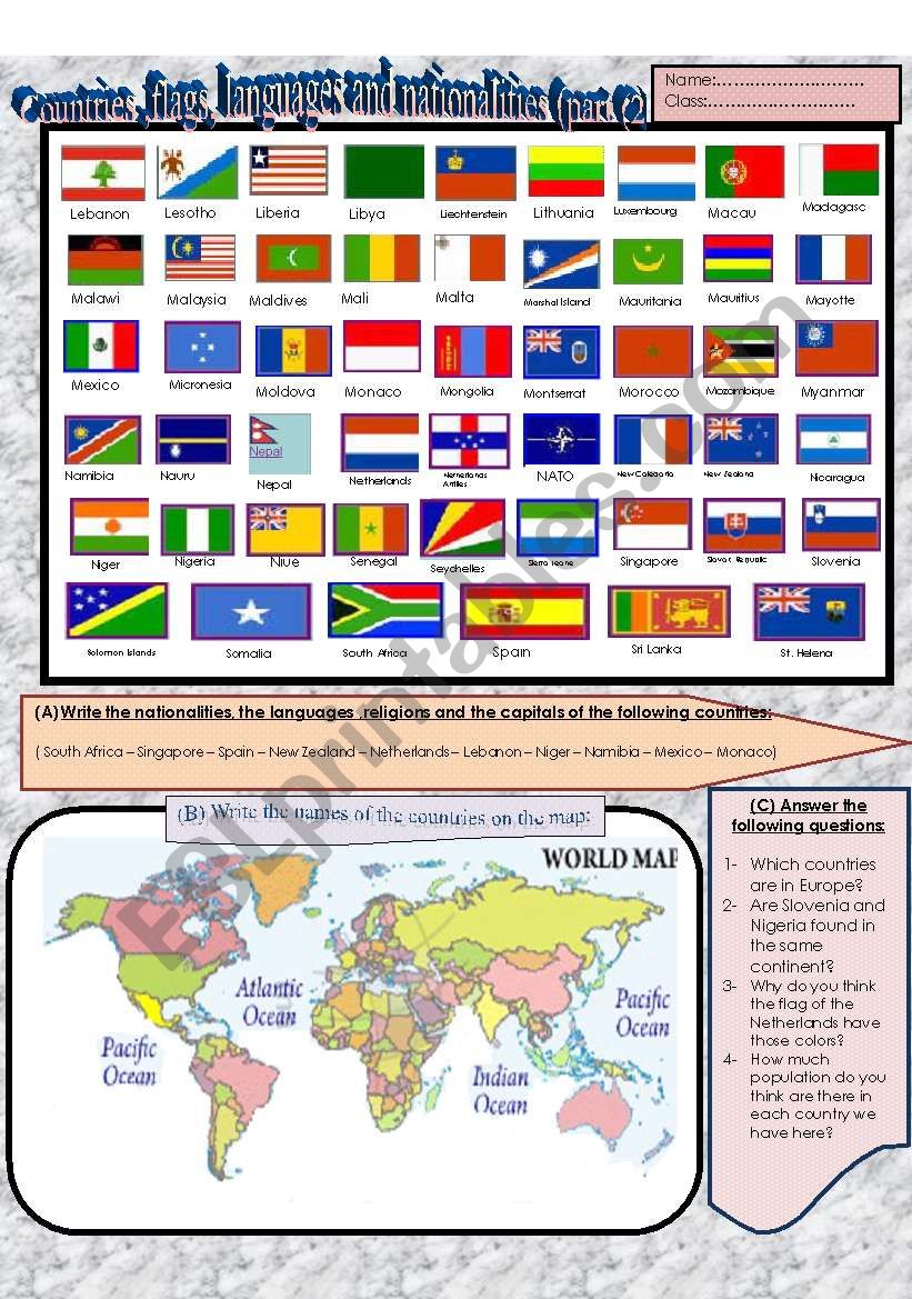 (Flag dictionary) Flags ,countries,nationalities and languages (part 2) (Flag dictionary) Flags ,countries,nationalities and languages (part 2)