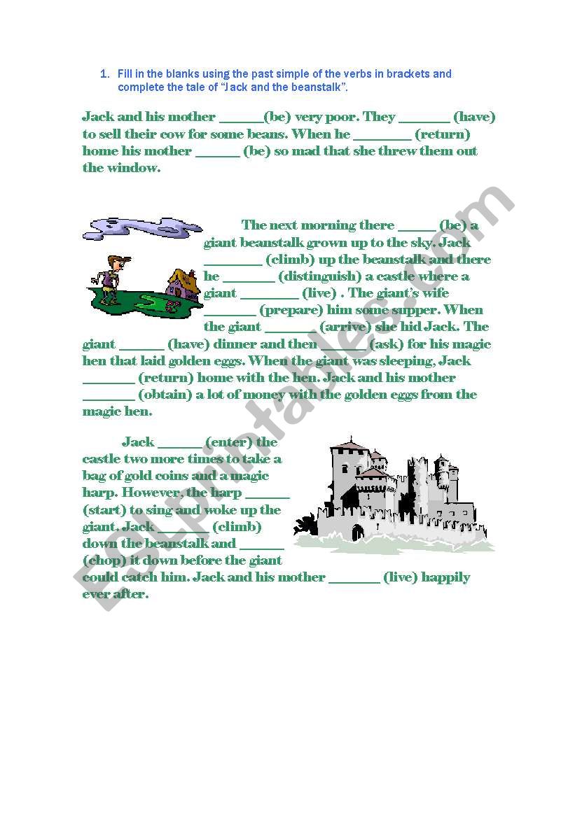 jack and the beanstalk worksheet