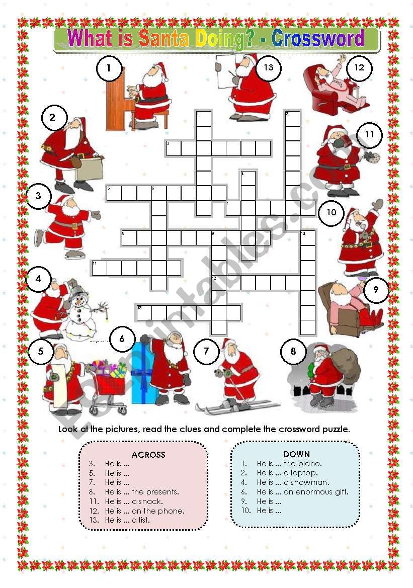 WHAT IS SANTA DOING? - CROSSWORD