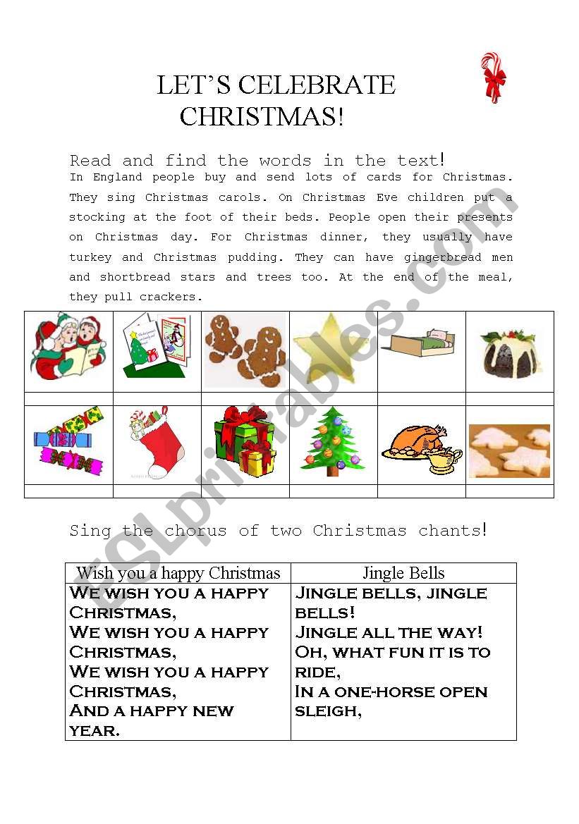 Lets celebrate Christmas! worksheet