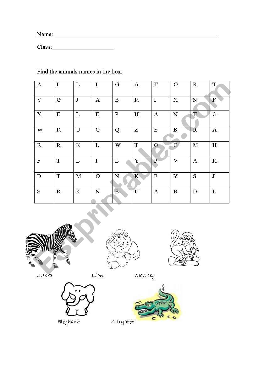 Wild Animals  worksheet