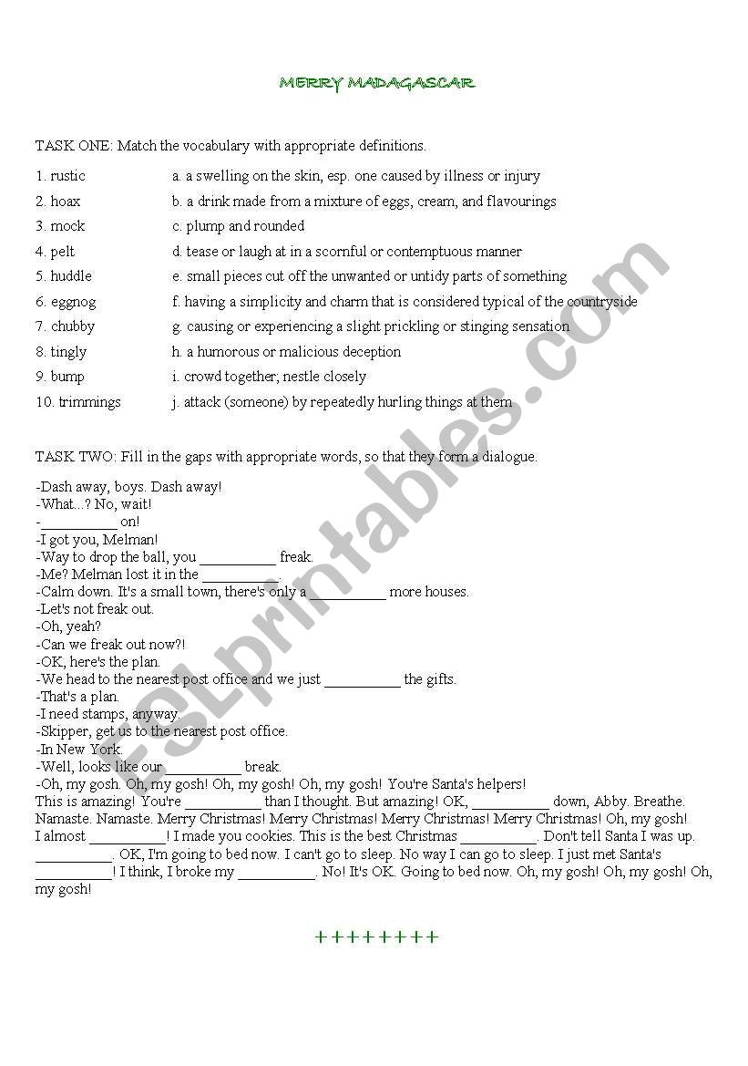 Merry Madagascar! worksheet