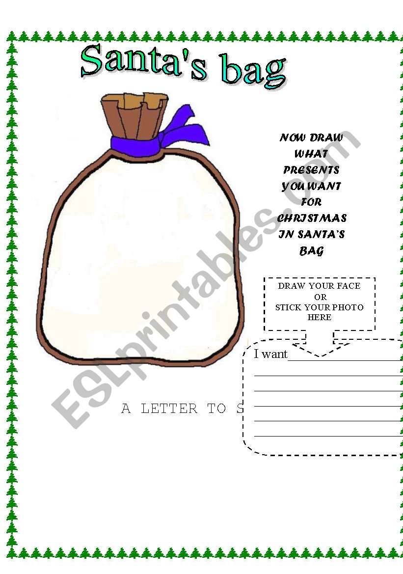 A LETTER TO SANTA worksheet