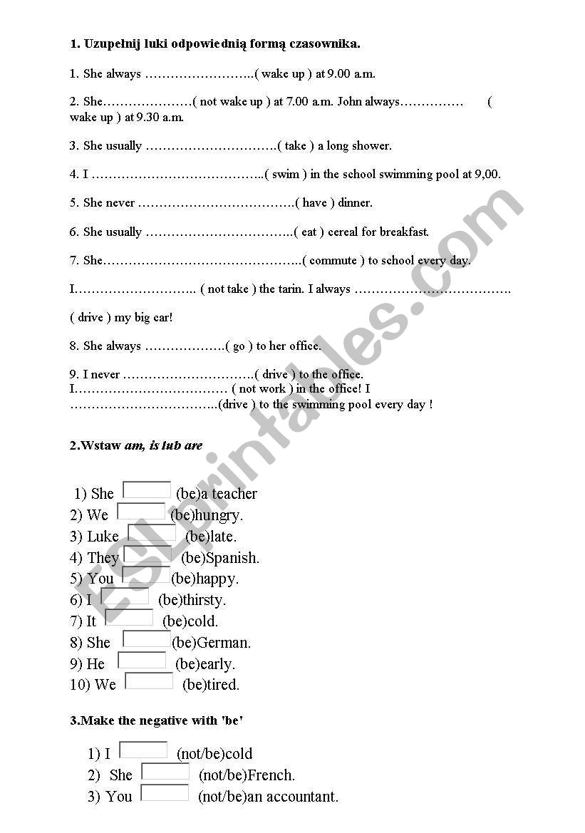 Present Simple worksheet